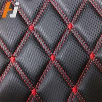 Embroidery leather with sponge for car seat upholsetery, car floor mat and furniture